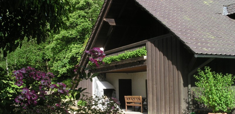 Ferienhaus im Schwarzachtal für bis zu 6 Personen mit großem Freisitz und Terrasse mit Grillkamin